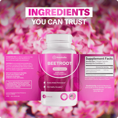 Rosabella Organic Beet Root Capsules 60 Capsules